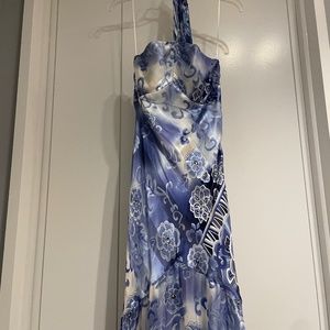 Blue halter dress
